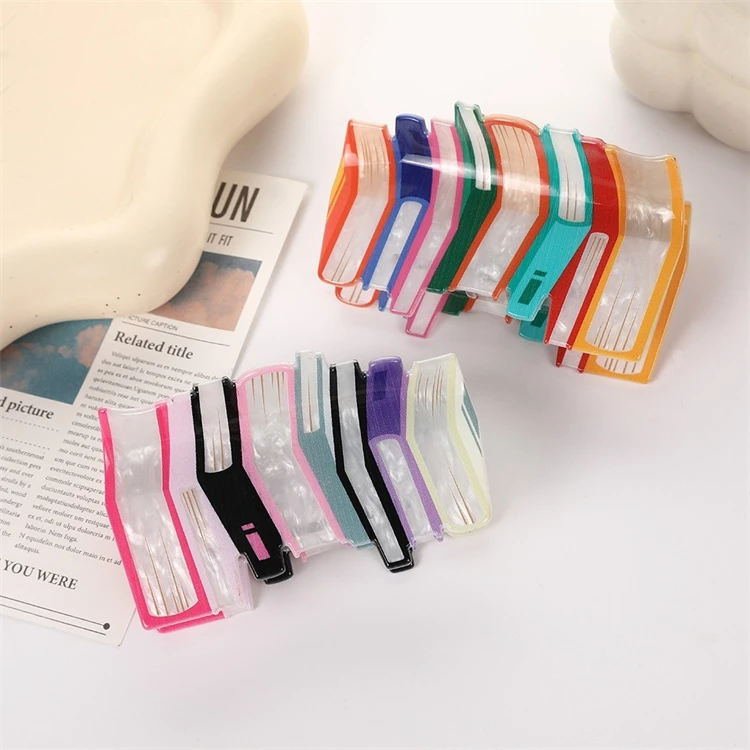 Personalized acrylic candy color simple design large claw clips book hair claw clip