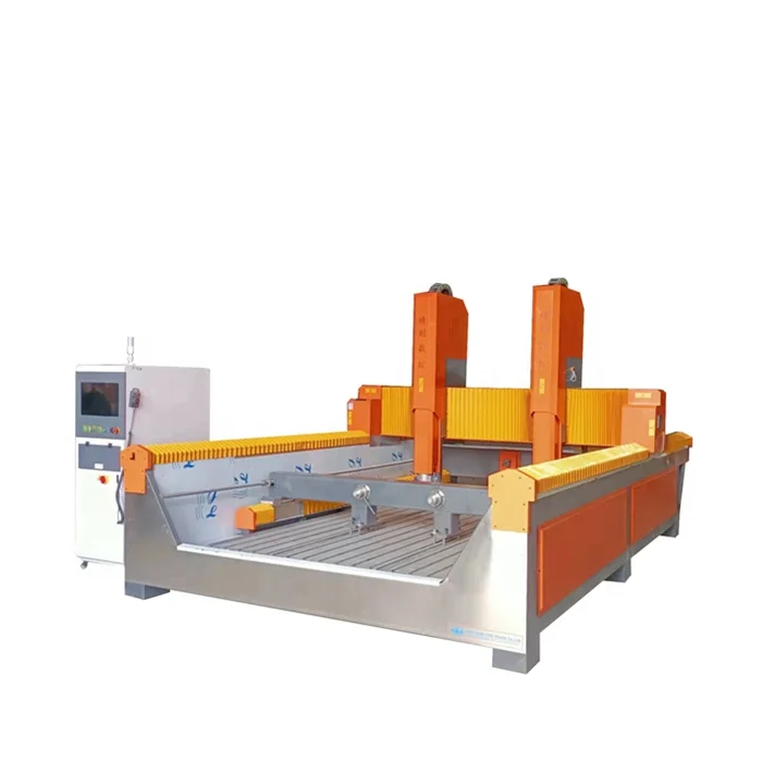 Stone machinery 3d Small Milling carving Double Swinging Head Granite Trade Cnc router Stone Engraving Machine