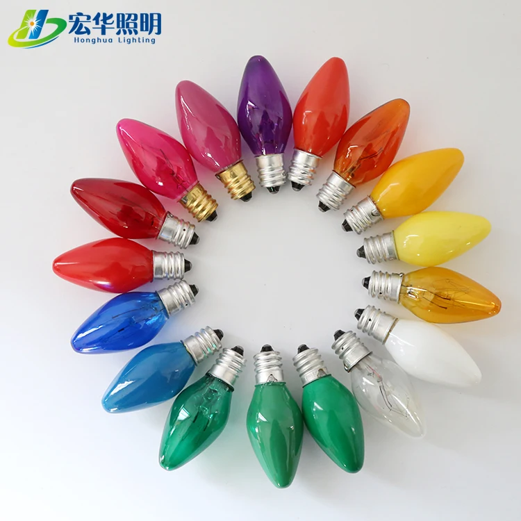 C7 Clear beautiful color lighting bulb for sting light bulb