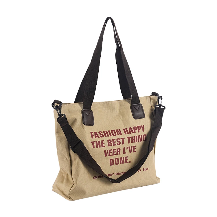Wholesale Fashion Canvas Messenger Bag Canvas Letter Portable Tote Bag High Capacity Tote Handbag for Women