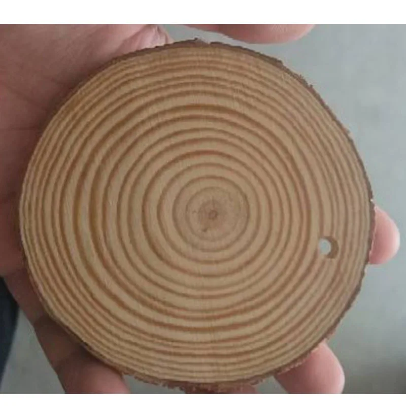 DIY поделки незаконченные срезы из натурального дерева круглые сосновые для деревянных украшений деревянные коры бревенчатые круги рождественских поделок