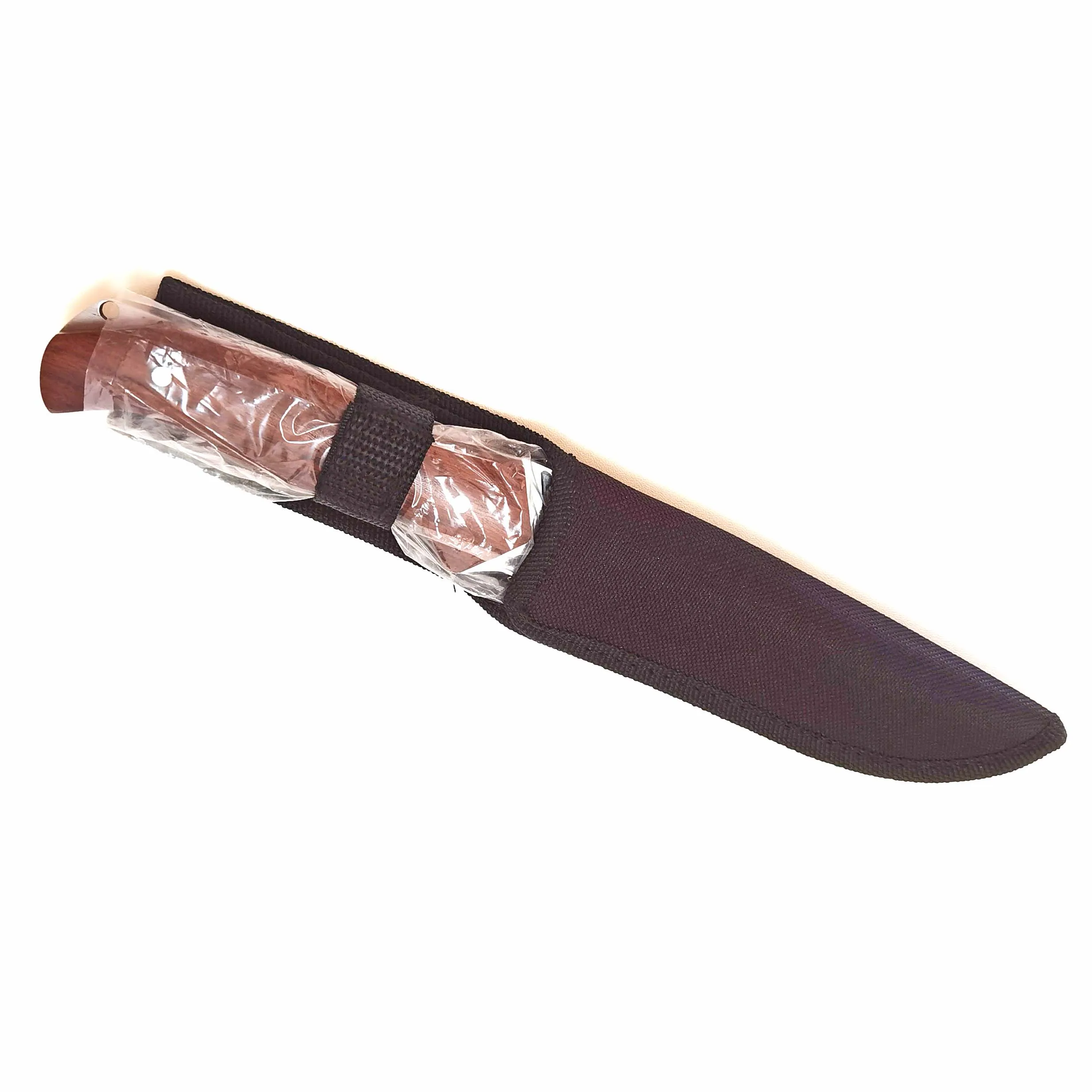 Hunting Steel Blade Non Slip Damascus Blade TPR Handle Fixed Blade Camping Kitchen Knife With Sheath