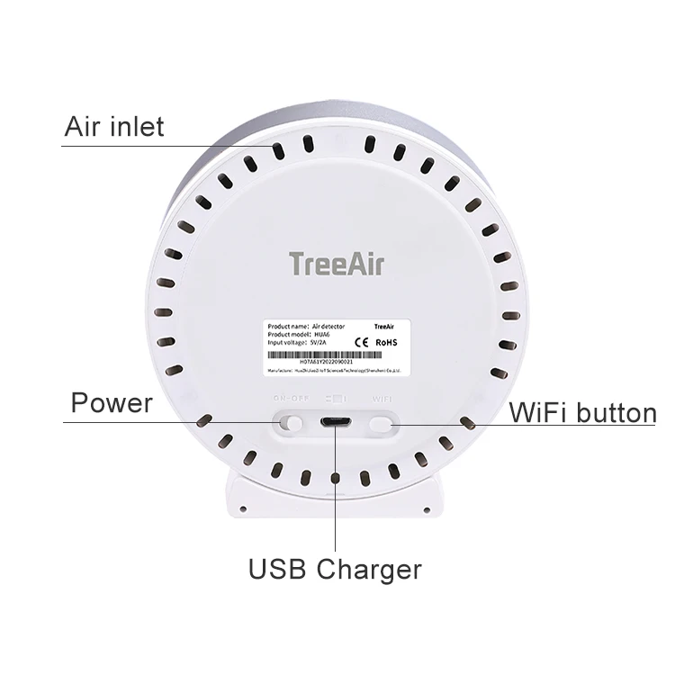 Детектор качества воздуха Tuya Wi-Fi 7 в 1 измеритель углекислого газа PM2.5 PM10 TVOC для