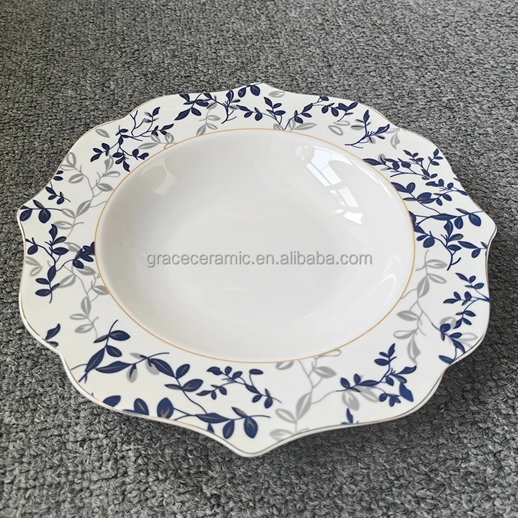 2024 New Trends Unique Shape Porcelain Customized Dinner Plates New Bone 24pcs Modern Design Dinnerware Set For Gift Restaurant