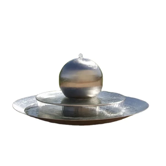 Indoor Decoration/metal Craft Large Polished Garden Water Fountain/outdoor Fountain Ornaments Stainless Steel Metal Silver 500mm