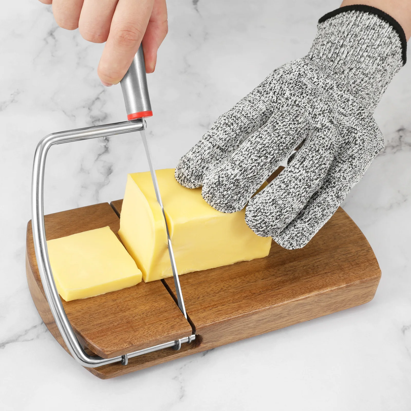 cheese slicer cutter wooden cheese cutter board with stainless steel blade for block cheese