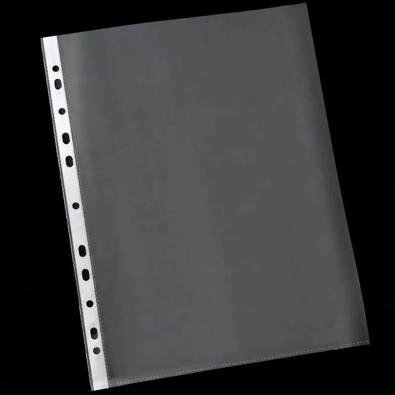 Loose-leaf Pocket Punched Pocketed clear sheet protector 11 Hole PP Sheet Protector