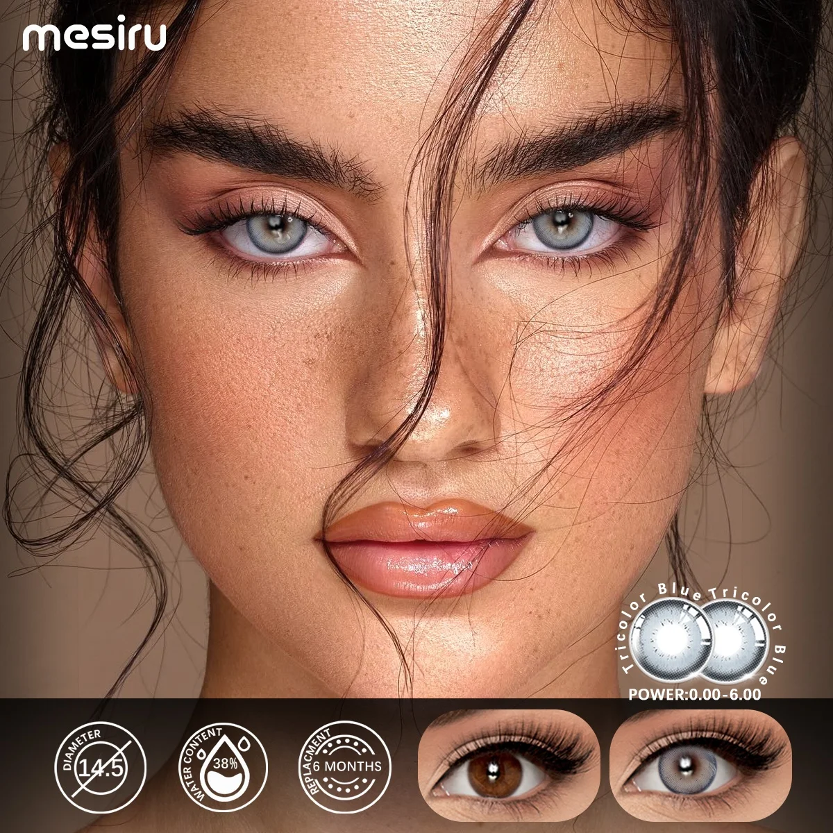 Mesiru Tricolor Blue Cosmetic Color Contact Lens From Korea