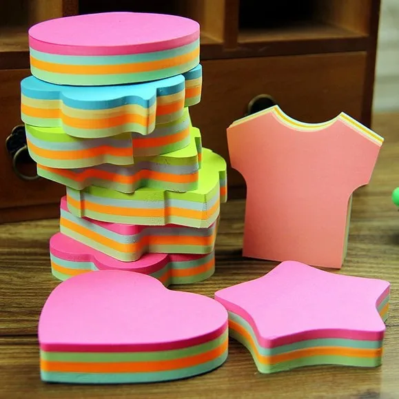 Cute Creative Shape Color Paper N Times Stickers 100 Pages Easy Tear Wall Memo Pad Stickers Sticky Notes