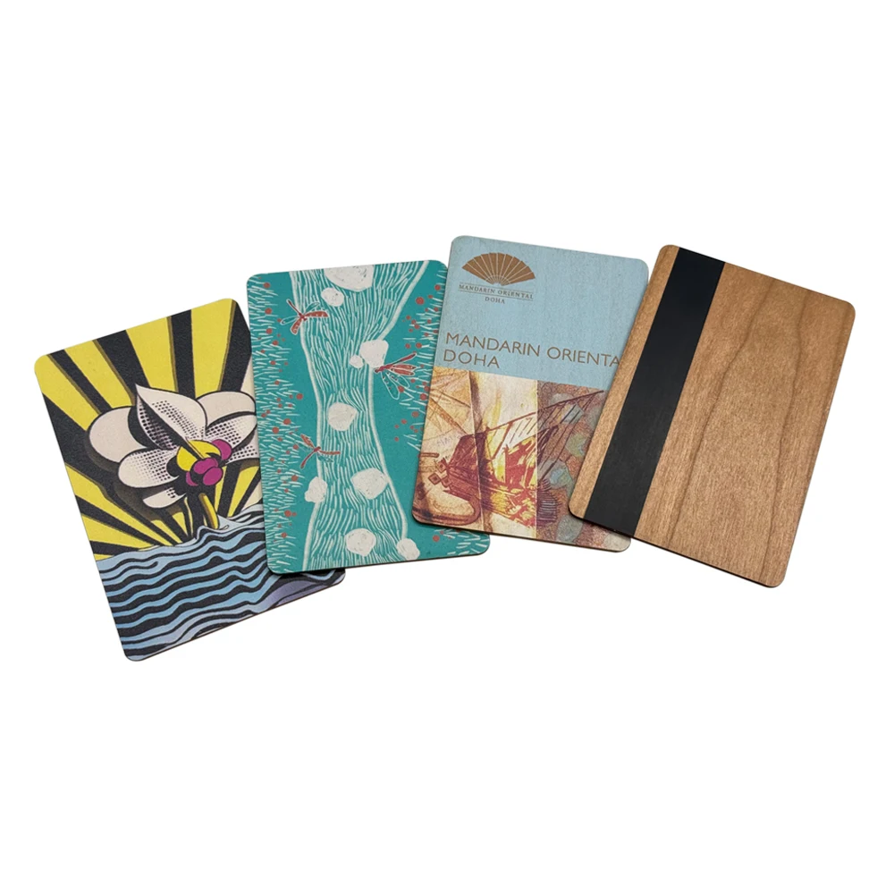 Factory Price  Reusable Beech Wood ISO Standard Mifare 1k ID NFC RFID Wooden Card  For Access Control System Hotel Room
