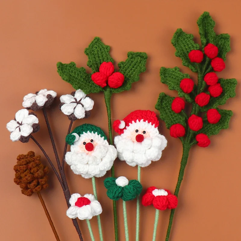 Hot sell Cute Knitted Christmas Decorations Santa Claus Christmas Decoration Santa Claus Hanging Pendant Handmade Christmas gift