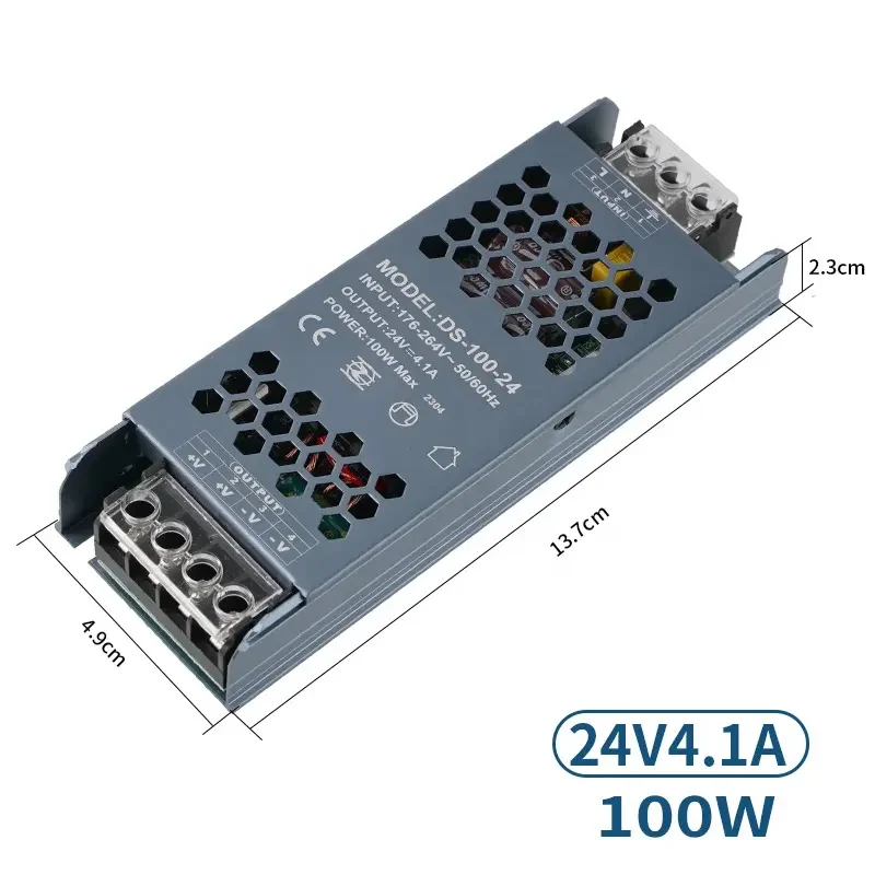 Ultra Thin Shell AC DC SMPS 12V 24V 60W 100W 150W 200W 250W 300W 400W Constant Voltage Power LED Switching Power Supply Driver