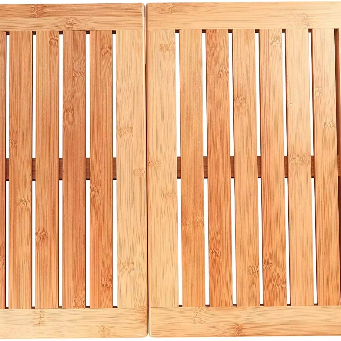 Premium Bamboo Bath Mat - Foldable Wood Shower Mat for Easy Storage, Non-Slip Bathroom Mat, Versatile for Indoor and Outdoor Use