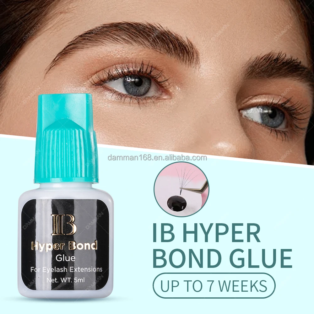 Korea IB Ibeauty Hyper Bond Glue Strong 0.5s 5ml Fast Drying IB Cyan Cap Glue 7 Weeks Retention Grafted Eyelash Extensions Glue