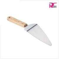 Wholesale triangle hanging commercial grade stainless steel cutter wooden handle pie cake server