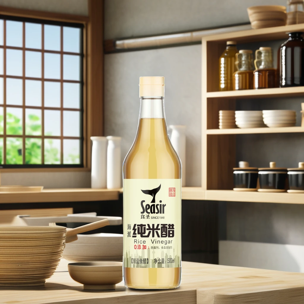 OEM 500ml Kosher Certified Glass Bottle Brewed Rice Vinegar without Additives Raw Processing Halal Certified