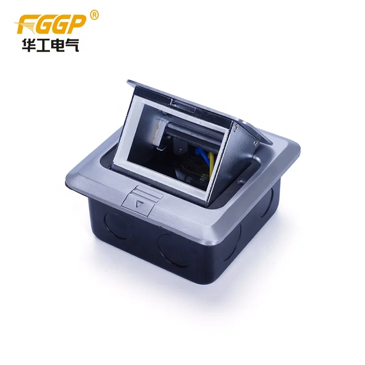 Aluminium popular factory supply  pop up empty floor socket outlet box no shocked