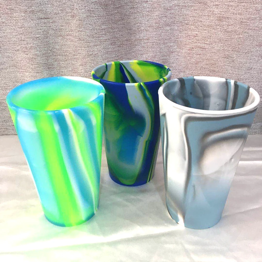 Custom 16Oz пищевая винная чашка многоразовая бутылка для воды радужные силиконовые чашки питья и