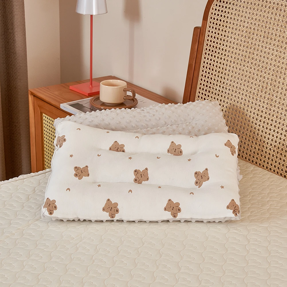 Wholesale Organic Cotton Baby Pillow Soft Microfiber Fill Baby Crib Pillow Kids Baby Neck Sleep Toddler Soothing Pillow