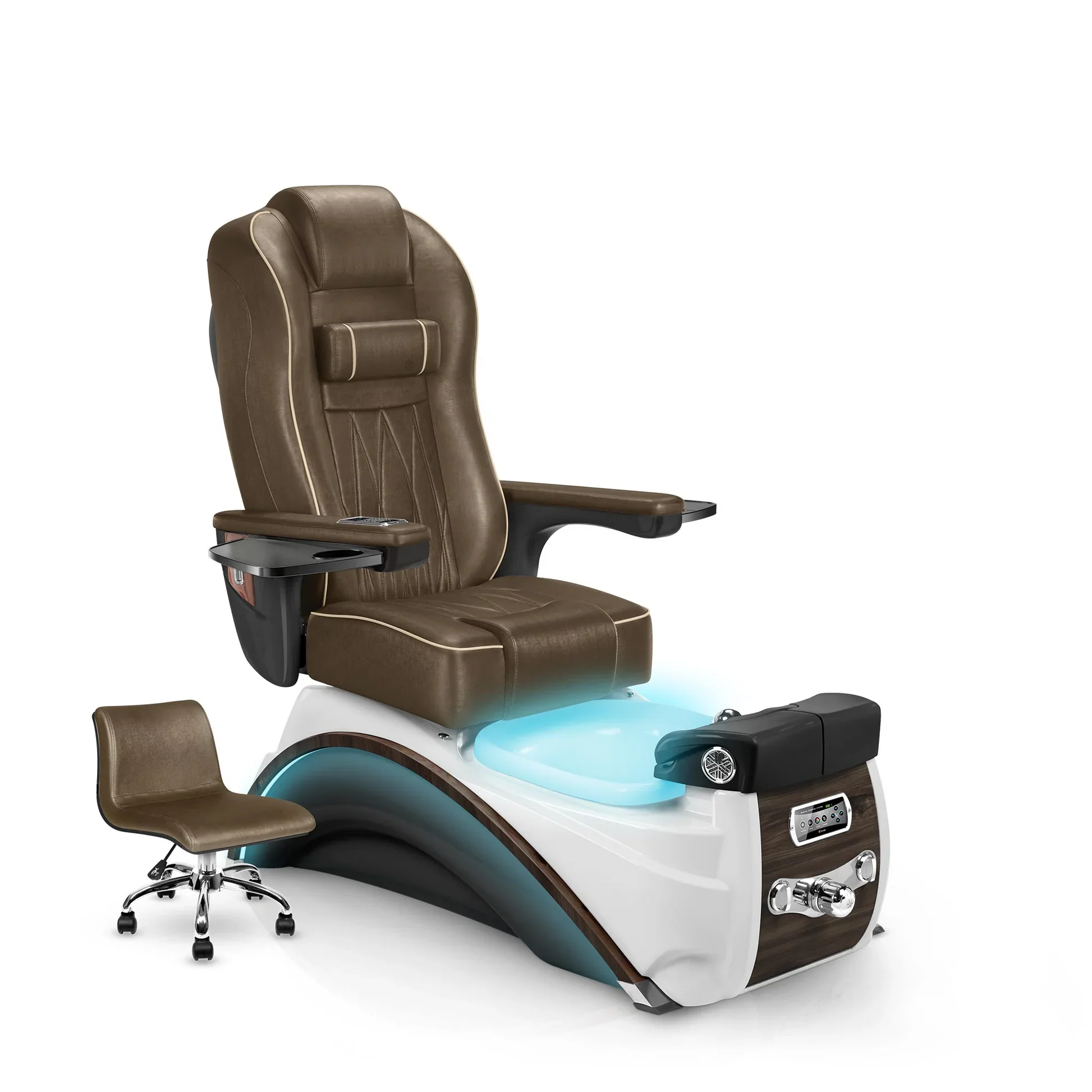 High-End European Salon Chair with Massage, Pedicure, and Manicure Features, Equipped with Drain Pump