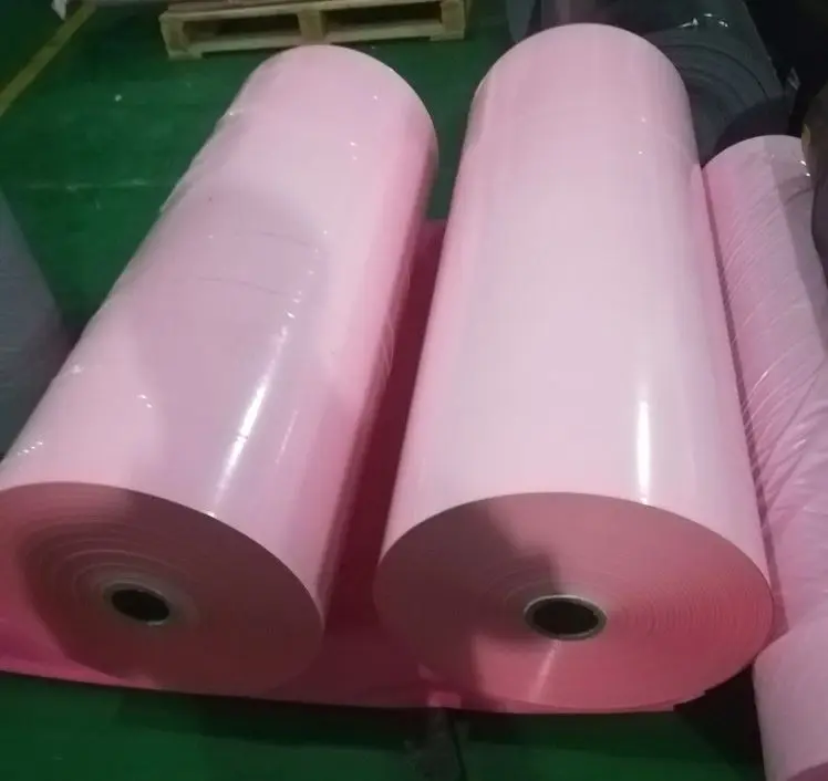 
Co-extruded Pink and Black inside Poly Film Agriculture Hydroponics Panda Film PINK WITH LOGO 