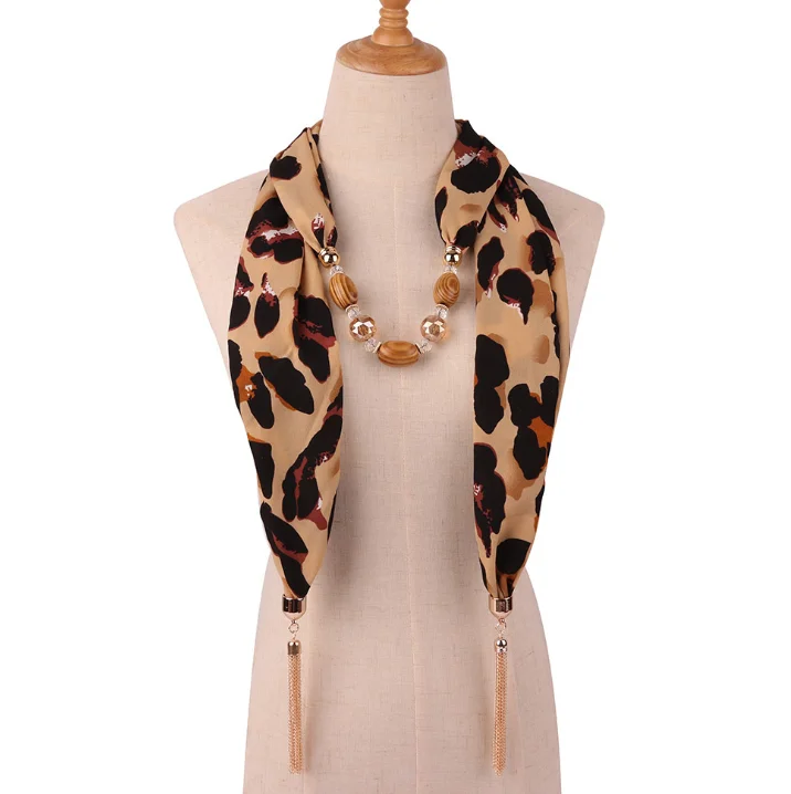 
Pendant jewelry necklace and tassel scarf stylish snake and cheetah print chiffon scarves for women fashion scarves shawls 