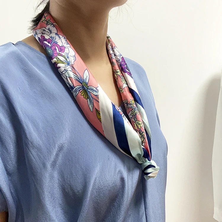 promotional  gift 100%polyester scarf satin recycle rpet scarf for hair