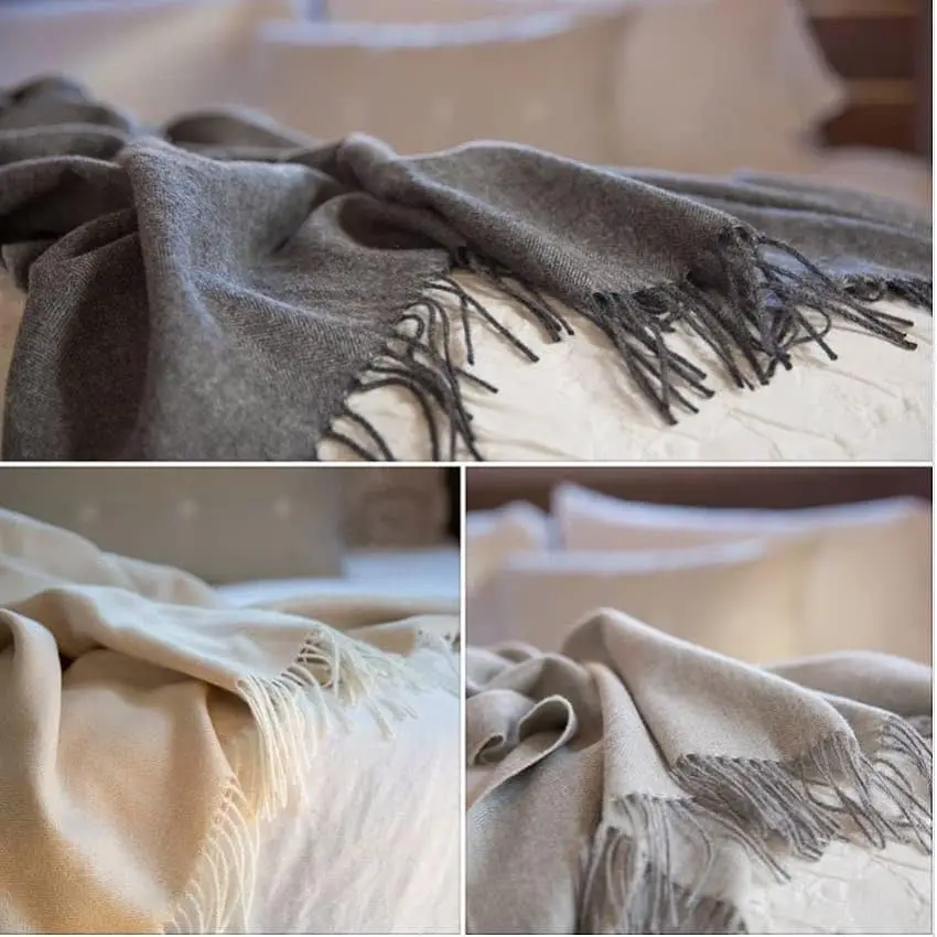 100% Pure Baby Alpaca Fiber Scarf  Natural Dye-free Colors Soft for Men Women Eco friendly Non allergic Scarf