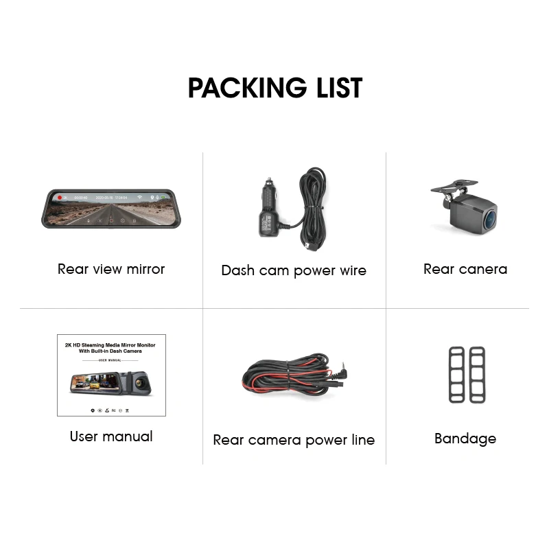 dual camera car GPS dvr review 24-Hour Parking Monitor Car Dash Cam Dvr Rearview Mirror