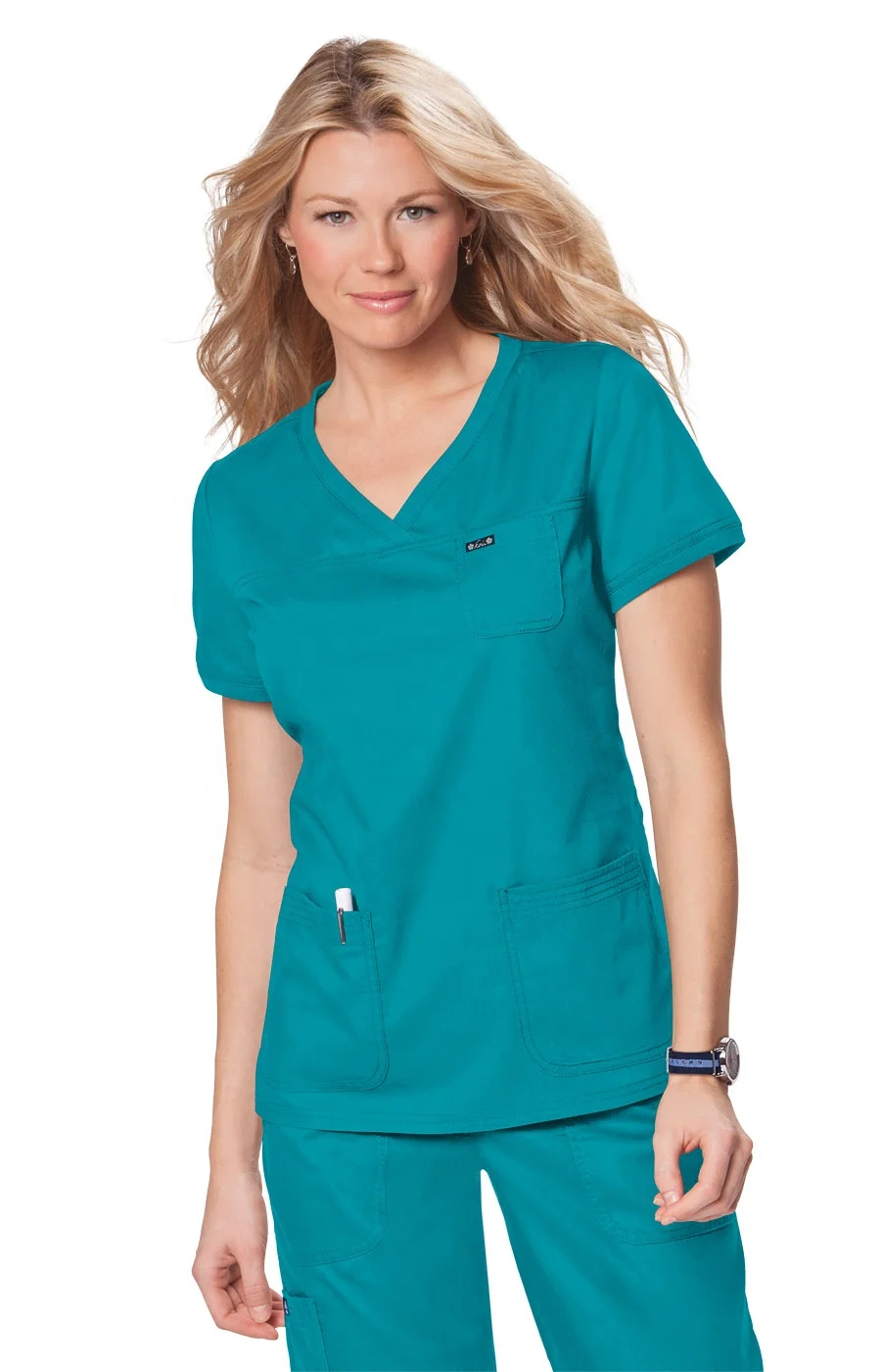 Women Wholesale Bulk Custom Hospital Tunic Hospital Suit Set Clothing Nurse Apparel Medical Uniform Wear Scrub Top