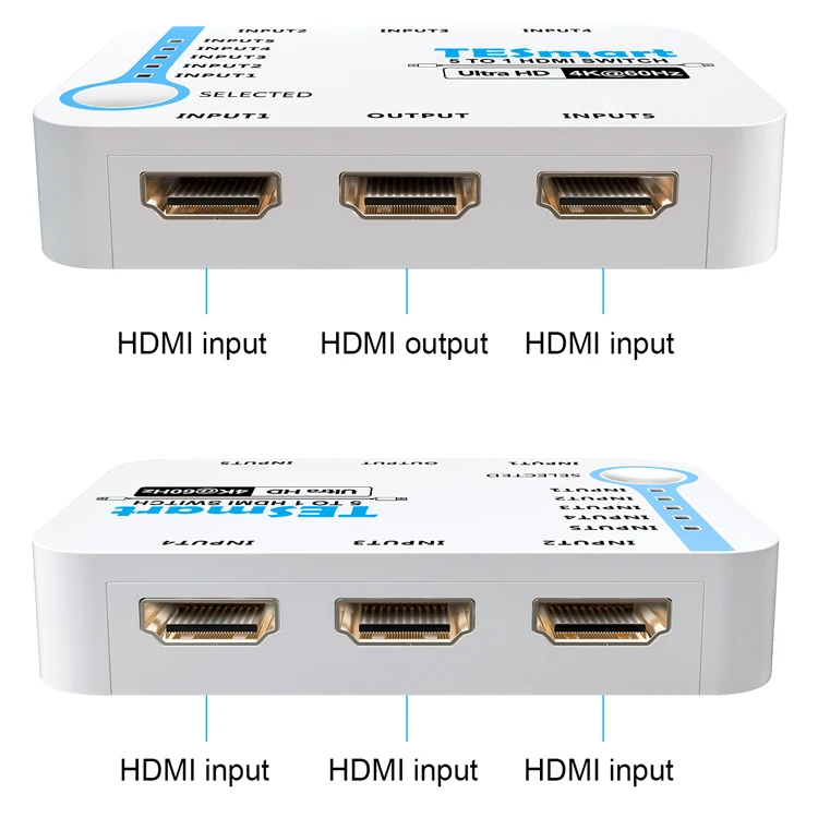 TESmart hot Switcher auto switch EDID emulators 5 HDMI input 1 output support HDCP 2.2 HDR 3D 4K Video Switch Splitter