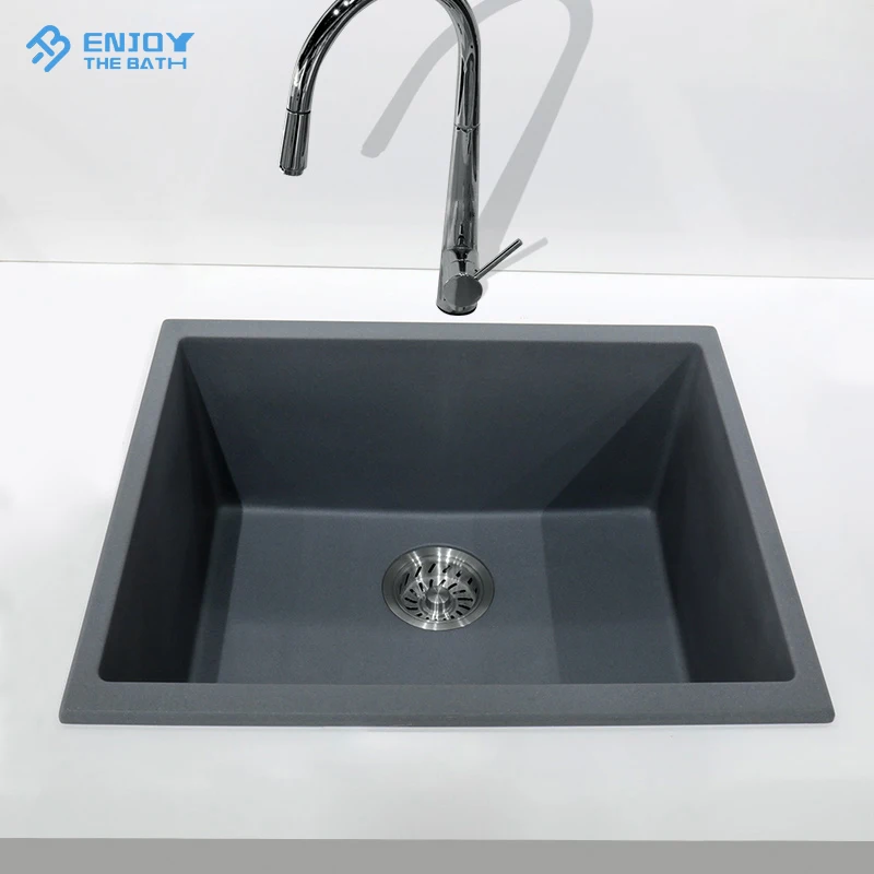Hot Selling Artificial Stone Undermount Deep Single Bowl Wash Sink For Kitchen Room