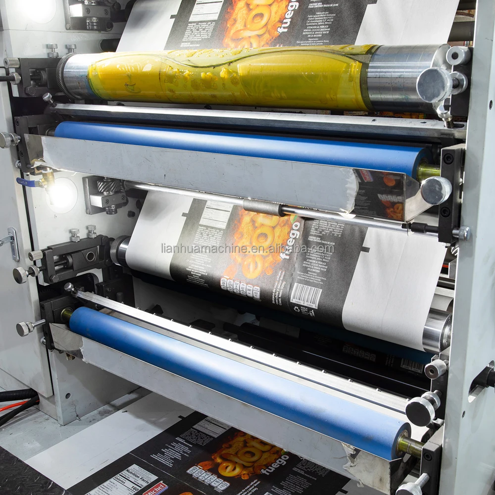 HJRY-850 5 Color PLC Flexo Printer Cold Laminating Flexographic Printing Machine