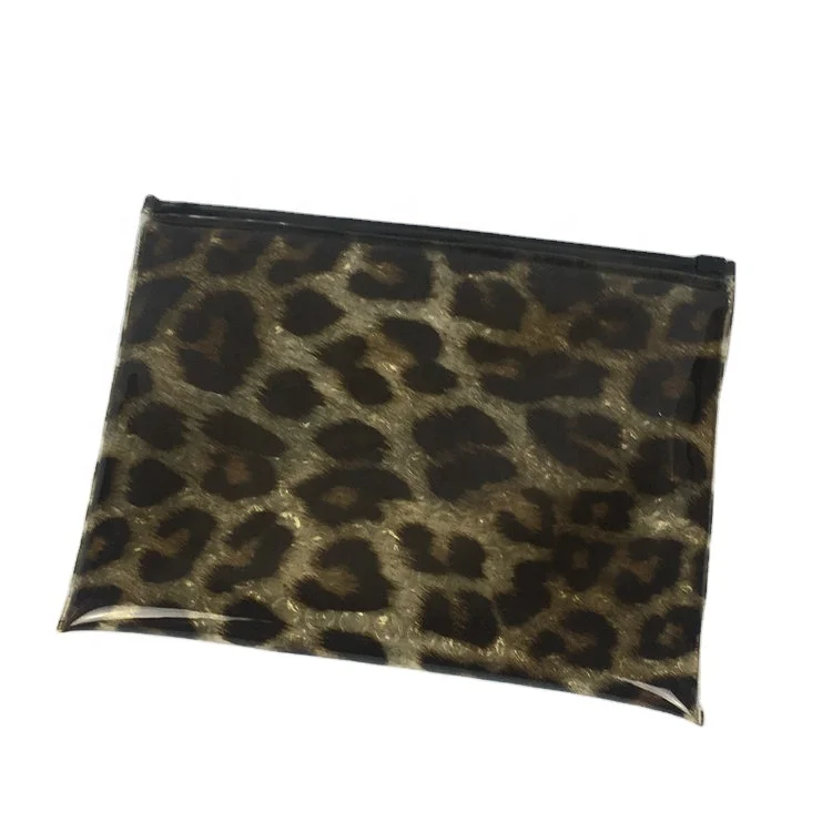 Holographic Clear Leopard Plastic Colorful Glitter Confetti Powder Laser PVC Cosmetic Messenger File Envelope Pouch Bag