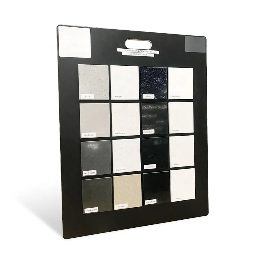 Custom Stone Mdf Sample Mosaic Display Boards With Handle Marble Granite Display Stand Ceramic Quartz Board For Tiles