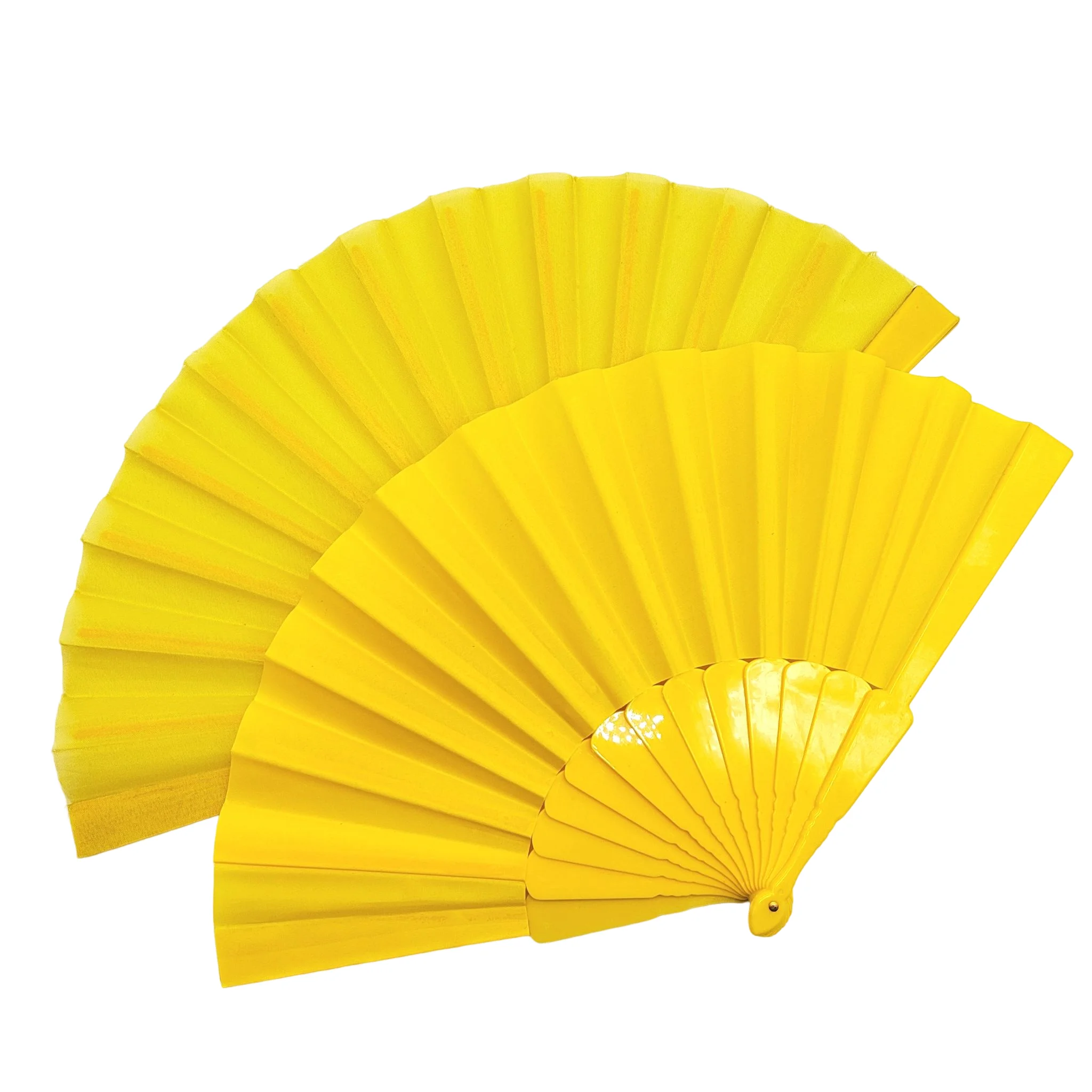 Multi Color Hand Fan Plastic Vintage Nylon Fabric Wholesale Plain Hand Folding Fan Chinese Dance Party fan Green