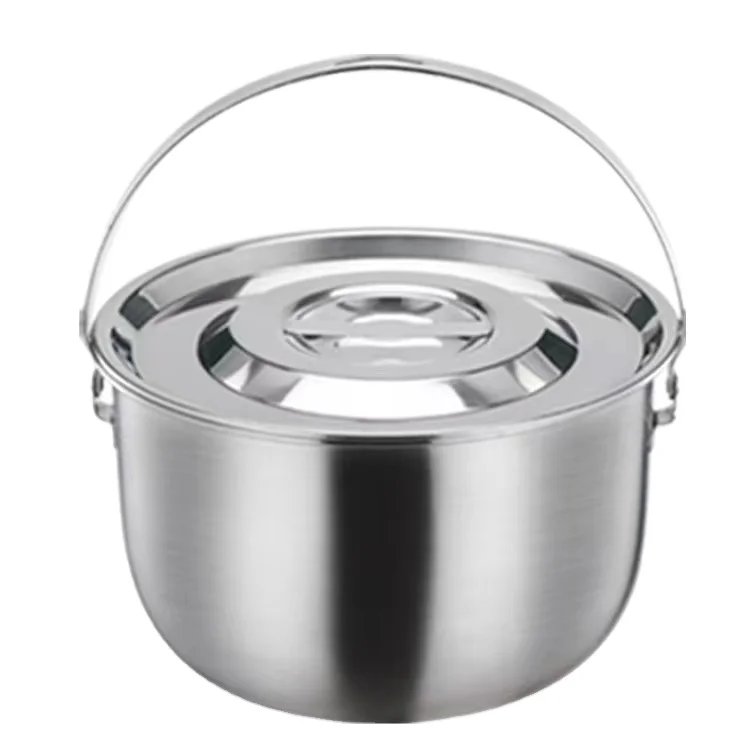 3pcs Stainless Steel Soup Pot Stock Pot Set with Lid Kitchenware Stew Pot Cooking Tools Cookware Kitchen Accessories