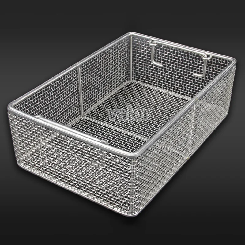 Customized stainless steel medical disinfect woven wire mesh basket shallow wire mesh basket metal wire golf basket
