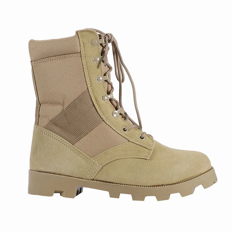 Gujia Botas Tacticals Waterproof Hot Weather Brown Vulcanized Rubber Jungle Boots Panama Outsole Tactical Boots
