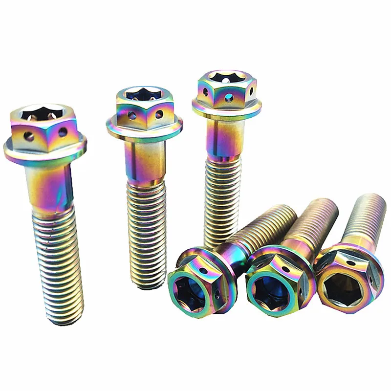 M6 M8 m10 x 1 25x135 мм класс 5 синий двойной привод полый шестигранный фланец головка мотоцикл модифицированный титановый метрический болт 20