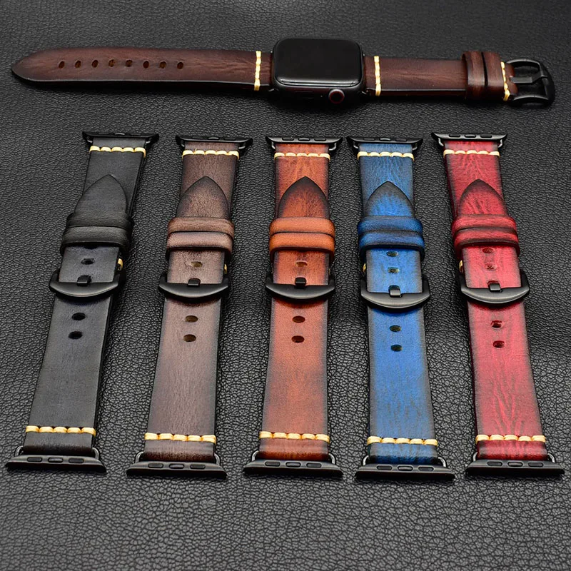  Ремешок из натуральной кожи для apple watch band iwatch сменный ремешок с металлической застежкой нержавеющей