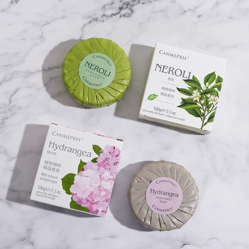 
No chemical composition cheap wholesale disposable floral circular soap hotel OEM 