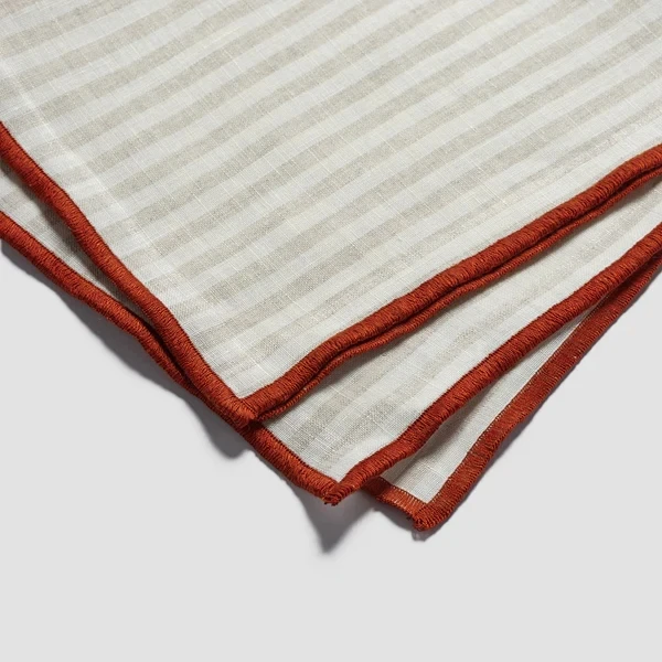 GOTS  Biodegradable  Ultra Soft 100% French Linen Stripe Table Cloth Napkin  Towel  for Home and  Kitchen Restaurant Table Cloth