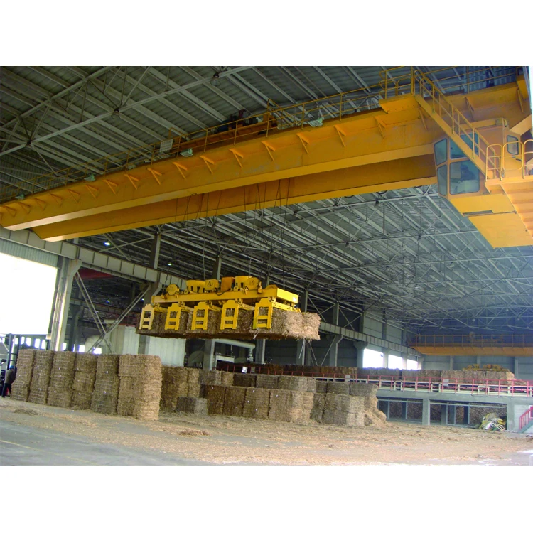 custom farm indstry lifting beam crane h-type clamp used for straw grass haystack hayrick grab bucket