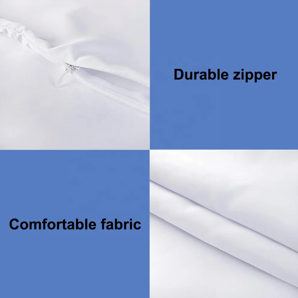 Printable 2 Sided Blank Hot Press Printing 10 pcs White Pillow Cushion Sublimation Pillow Cover with Zipper