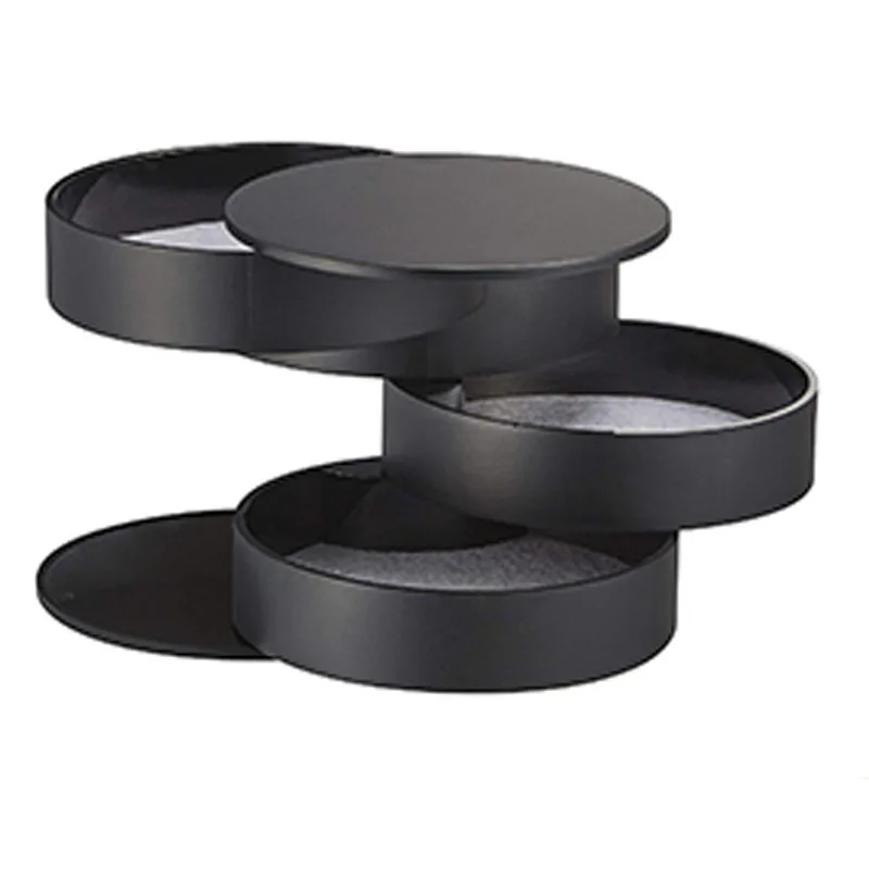 Dustproof cover 360 rotary multi-layer earrings jewelry storage box exquisite folding jewelry box wholesale