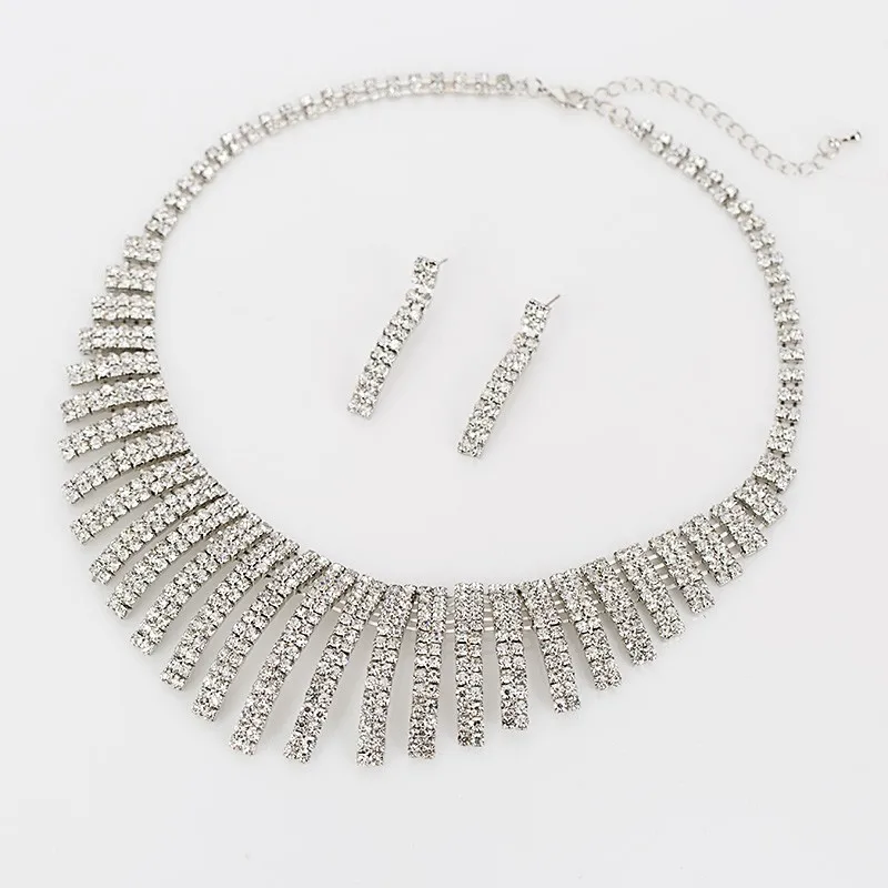New Fashion Women Wedding Party Jewelry Set Necklace Earring Bridal Sets
