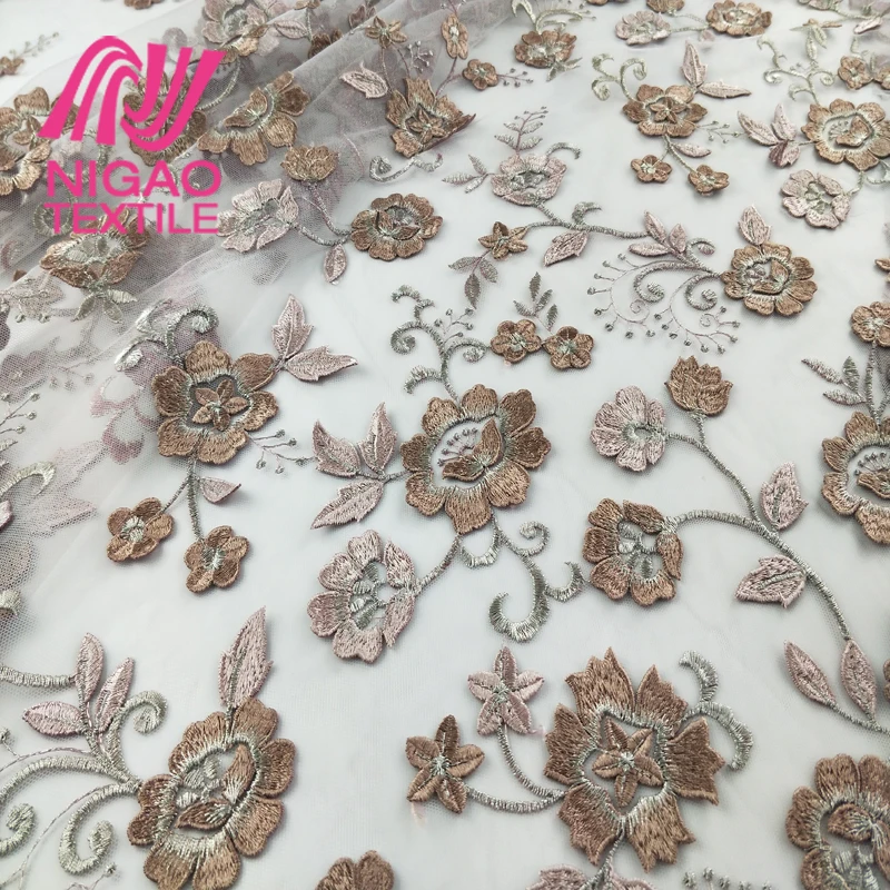 Новый дизайн, 3d цветочное кружево, тюль, вышитая ткань для платья