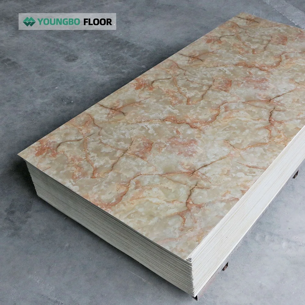 Factory Wholesale 1220*2440mm Wall Panel Rigid Plastic Luxury Vinyl PVC Marble UV Board Sheet