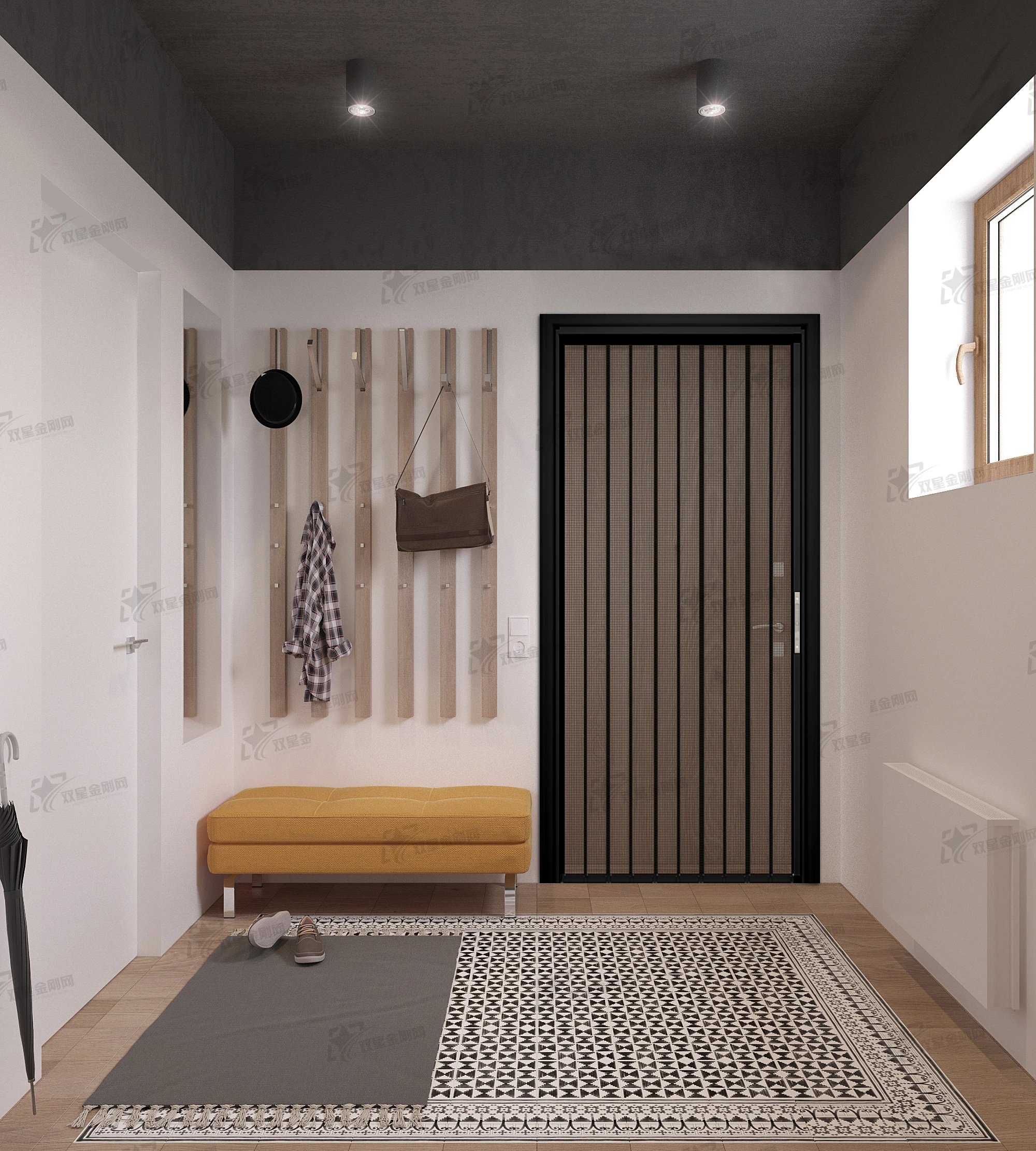 Folding Screen Door Retractable Mesh Door Space-Saving Insect-Proof Door for Home and Office